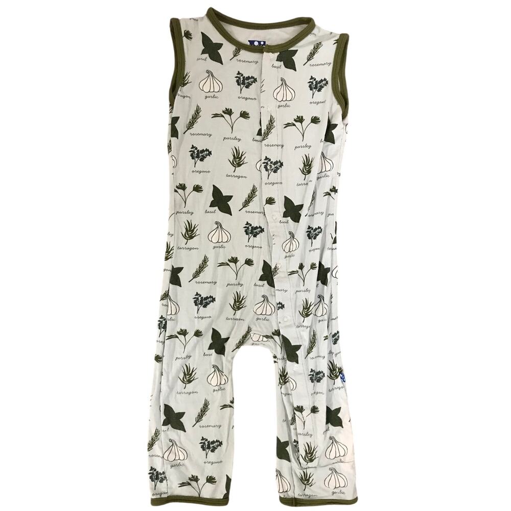 Kickee Pants Herbs Bamboo Romper Size 3T